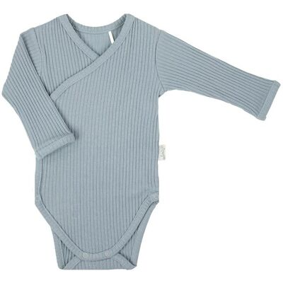 Chłopięce Body bawełniane długi rękaw Prążkowany błękitny, Nicol,r.56 Chłopięce Body bawełniane długi rękaw Prążkowany błękitny, Nicol,r.56