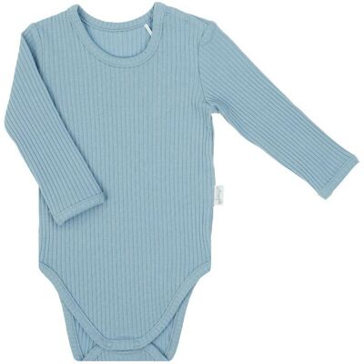 Chłopięce body na długi rękaw prążek niebieskie Nicol,r.80 Chłopięce body na długi rękaw prążek niebieskie Nicol,r.80