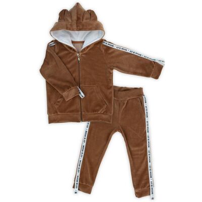 Chłopięcy komplet welur bluza + spodnie brązowy Nicol,r.98 Chłopięcy komplet welur bluza + spodnie brązowy Nicol,r.98