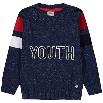 Chłopięcy sweter nierozpinany granatowy Youth Kanz r.122/128 Chłopięcy sweter nierozpinany granatowy Youth Kanz r.122/128