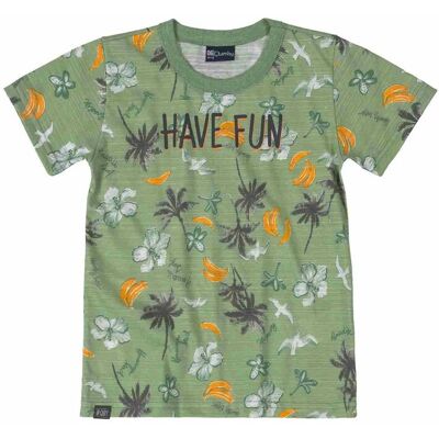 Chłopięcy T-Shirt Have Fun Zielony Quimby R.92 Chłopięcy T-Shirt Have Fun Zielony Quimby R.92