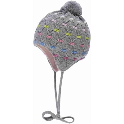 Doll Czapka dziewczęca wiązana, szara, Döll Doll Czapka dziewczęca wiązana, szara, Döll