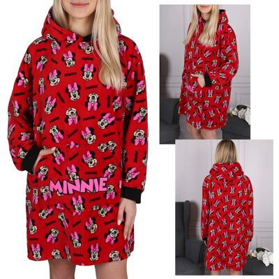 sarcia.eu DISNEY Myszka Minnie Czerwona, dziewczęca bluza/szlafrok/koc z kapturem, snuddie, ciepła, miękka, prezent 122-140 cm sarcia.eu DISNEY Myszka Minnie Czerwona, dziewczęca bluza/szlafrok/koc z kapturem, snuddie, ciepła, miękka, prezent 122-140 cm