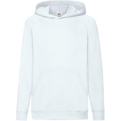 Dziecięca bluza Lightweight Hooded Sweat Fruit of the Loom - Biały 12-13 Dziecięca bluza Lightweight Hooded Sweat Fruit of the Loom - Biały 12-13