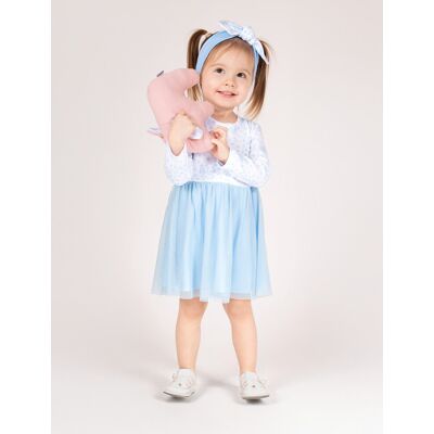 Dziewczęca sukienka elegancka niebieska Nicol,r.104 Dziewczęca sukienka elegancka niebieska Nicol,r.104