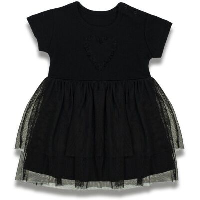 Dziewczęca sukienka na krótki rękaw tiulowa czarna Nicol,r.80 Dziewczęca sukienka na krótki rękaw tiulowa czarna Nicol,r.80