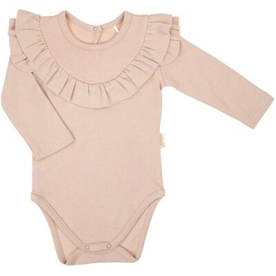 Dziewczęce Body bawełniane długi rękaw Beżowe Nicol,r.92 Dziewczęce Body bawełniane długi rękaw Beżowe Nicol,r.92