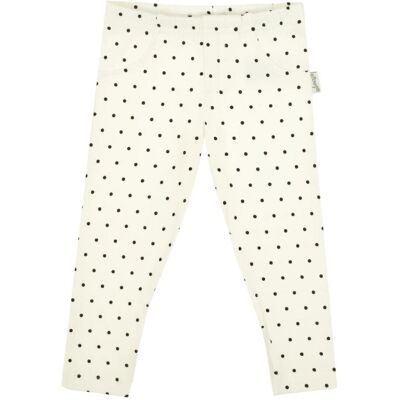 Dziewczęce legginsy w czarne kropki kremowe Nicol,r.128 Dziewczęce legginsy w czarne kropki kremowe Nicol,r.128
