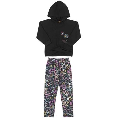 HURTIMEX Dziewczęcy komplet bluza + legginsy czarny Up Baby HURTIMEX Dziewczęcy komplet bluza + legginsy czarny Up Baby