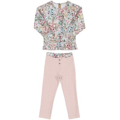 HURTIMEX Dziewczęcy komplet bluza + legginsy różowy Up Baby HURTIMEX Dziewczęcy komplet bluza + legginsy różowy Up Baby