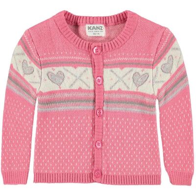 Dziewczęcy sweter rozpinany różowy Kanz Dziewczęcy sweter rozpinany różowy Kanz