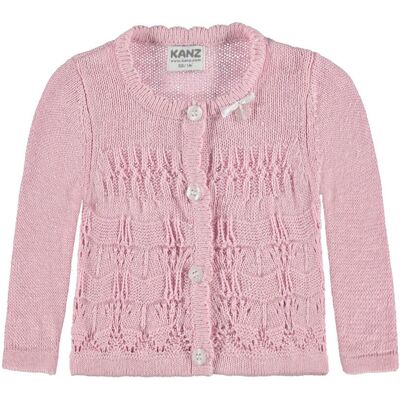 KFG Dziewczęcy sweter rozpinany, różowy, rozmiar 74 KFG Dziewczęcy sweter rozpinany, różowy, rozmiar 74