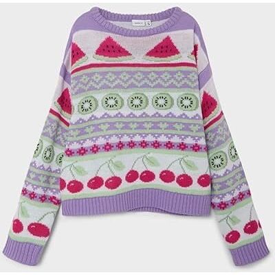 Inny producent FIOLETOWY SWETER DZIECIĘCY Z OWOCOWYM WZOREM Z BAWEŁNY 116 6FA Inny producent FIOLETOWY SWETER DZIECIĘCY Z OWOCOWYM WZOREM Z BAWEŁNY 116 6FA