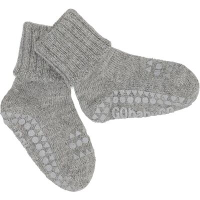 GoBabyGo antypoślizgowe skarpetki do nauki chodzenia ALPACA Grey Melange 12 m+ GoBabyGo antypoślizgowe skarpetki do nauki chodzenia ALPACA Grey Melange 12 m+