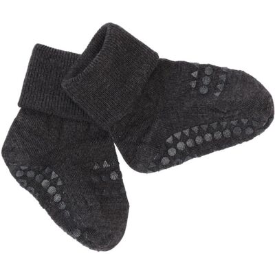 GoBabyGo antypoślizgowe skarpetki do nauki chodzenia WOOL Dark Grey Melange 12 m+ GoBabyGo antypoślizgowe skarpetki do nauki chodzenia WOOL Dark Grey Melange 12 m+