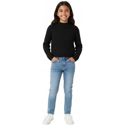 Guess Czarny Ribbingowy Sweter Z Stójką Bez Zapięcia 125-135 Gma Guess Czarny Ribbingowy Sweter Z Stójką Bez Zapięcia 125-135 Gma