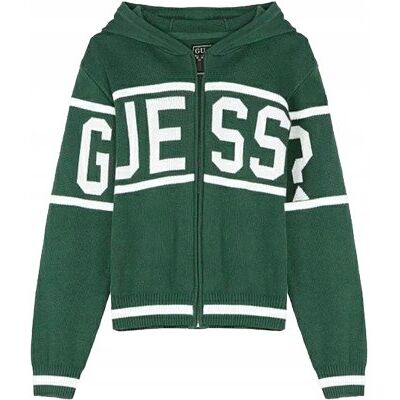 Guess Dziecięcy Sweter Zielony z Kapturem i Zamkiem 6lat Gma Guess Dziecięcy Sweter Zielony z Kapturem i Zamkiem 6lat Gma