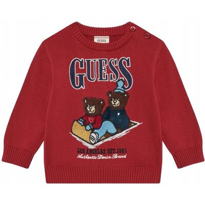 Inny producent GUESS DZIECIĘCY SWETEREK Z HAFTEM MISIÓW W KOLORZE CZERWONYM 64-70 GŁA Inny producent GUESS DZIECIĘCY SWETEREK Z HAFTEM MISIÓW W KOLORZE CZERWONYM 64-70 GŁA