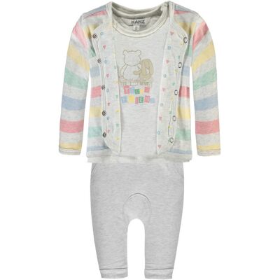 KFG Komplet bluza + bluzka + spodnie dresowe, wielokolorowy, rozmiar 86 KFG Komplet bluza + bluzka + spodnie dresowe, wielokolorowy, rozmiar 86