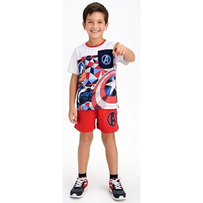 Sun City Komplet Dla Chłopców, T-Shirt I Krótkie Spodenki, Avengers, Kapitan Ameryka, Kolorowy, Bawełna, Rozmiar 128 Cm Sun City Komplet Dla Chłopców, T-Shirt I Krótkie Spodenki, Avengers, Kapitan Ameryka, Kolorowy, Bawełna, Rozmiar 128 Cm