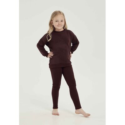 Komplet dziewczęcy bluza i legginsy brązowy Taro Komplet dziewczęcy bluza i legginsy brązowy Taro