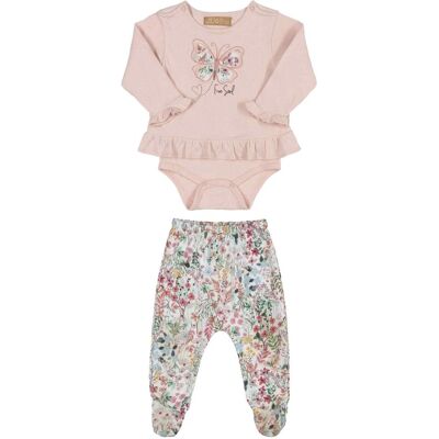 HURTIMEX Komplet dziewczęcy body + spodnie, różowy, Up Baby HURTIMEX Komplet dziewczęcy body + spodnie, różowy, Up Baby