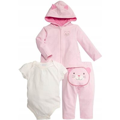 inna (Inny) Komplet niemowlęcy body spodenki bluza First 56-62 inna (Inny) Komplet niemowlęcy body spodenki bluza First 56-62