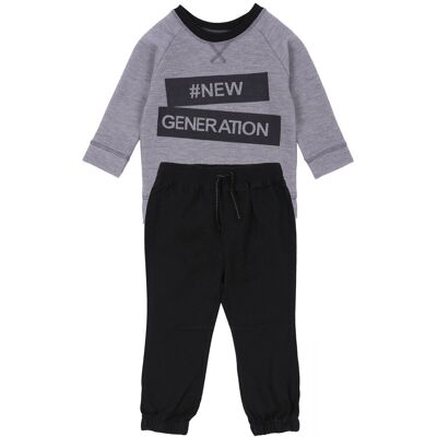 sarcia.eu Komplet: szara bluza + czarne spodnie 3-4 lat 104 cm sarcia.eu Komplet: szara bluza + czarne spodnie 3-4 lat 104 cm