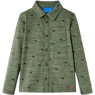 vidaXL Koszula Dziecięca, Khaki Melanż, 116 vidaXL Koszula Dziecięca, Khaki Melanż, 116
