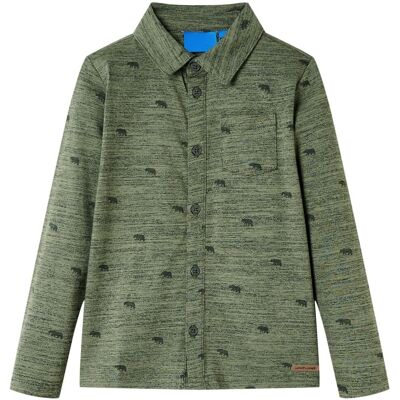 vidaXL Koszula Dziecięca, Khaki Melanż, 128 vidaXL Koszula Dziecięca, Khaki Melanż, 128