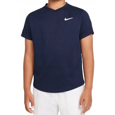 Koszulka Chłopięca Nike Court Victory Cv7565-451 158-170 Cm Granatowa Logo Koszulka Chłopięca Nike Court Victory Cv7565-451 158-170 Cm Granatowa Logo