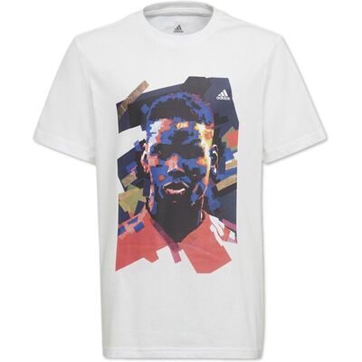Koszulka dziecięca Adidas Pogba Tee bawełniana biała-110 Koszulka dziecięca Adidas Pogba Tee bawełniana biała-110