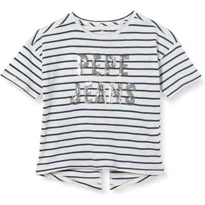 Koszulka Dziecięca Pepe Jeans Nieves T-Shirt W Paski Z Cekinami-116 Koszulka Dziecięca Pepe Jeans Nieves T-Shirt W Paski Z Cekinami-116