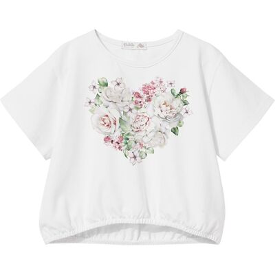 Ewa Collection Krótki T-Shirt Dziewczęcy Rose 92 Ewa Collection Krótki T-Shirt Dziewczęcy Rose 92