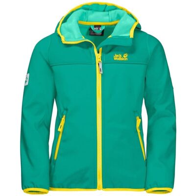 Kurtka Dziecięca Jack Wolfskin Fourwinds Softshell Zielona Z Kapturem-92 Kurtka Dziecięca Jack Wolfskin Fourwinds Softshell Zielona Z Kapturem-92