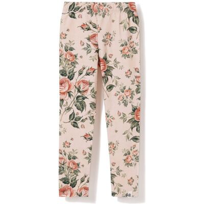 TuSzyte Legginsy bawełniane Róże na beżu 128 TuSzyte Legginsy bawełniane Róże na beżu 128