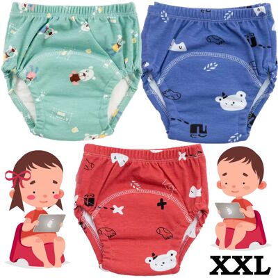 Piambo Majtki pieluchy treningowe bielizna dla dzieci majteczki duży rozmiar 14-17 kg zestaw 3 szt Piambo Majtki pieluchy treningowe bielizna dla dzieci majteczki duży rozmiar 14-17 kg zestaw 3 szt