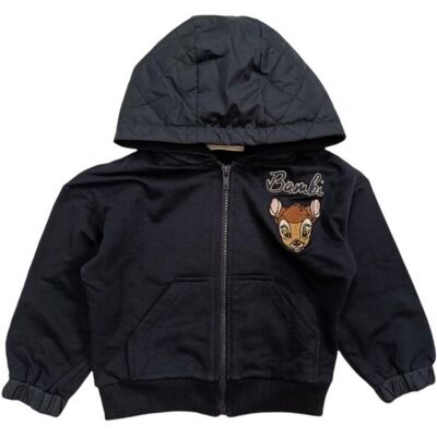 Monnalisa - Felpa Aperta Blu Cappuccio 056s 198807rg 8072 Monnalisa - Felpa Aperta Blu Cappuccio 056s 198807rg 8072