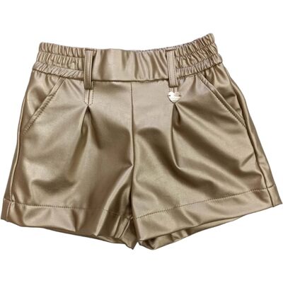 Monnalisa - Short Oro Spalmato 0070 Super Stretch 17b403 2403 Monnalisa - Short Oro Spalmato 0070 Super Stretch 17b403 2403