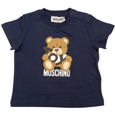 Moschino - T-Shirt Blu C/orso 40016 Mnm047 Laa03 Moschino - T-Shirt Blu C/orso 40016 Mnm047 Laa03