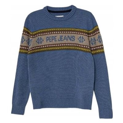 Pepe Jeans Niebieski Sweter Ze Wzorem I Okrągłym Dekoltem 176 Kwa Pepe Jeans Niebieski Sweter Ze Wzorem I Okrągłym Dekoltem 176 Kwa