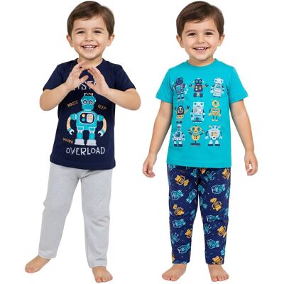 sarcia.eu ROBOTY Piżama chłopięca z długimi spodniami, krótki rękaw, BAWEŁNIANA, komplet 2szt. 2-3 lata 98cm sarcia.eu ROBOTY Piżama chłopięca z długimi spodniami, krótki rękaw, BAWEŁNIANA, komplet 2szt. 2-3 lata 98cm