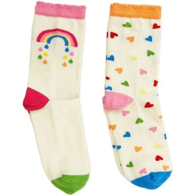 Rockahula Kids 2 pary skarpetek dla dziewczynki Rainbow Hearts roz 17-19 cm Rockahula Kids 2 pary skarpetek dla dziewczynki Rainbow Hearts roz 17-19 cm