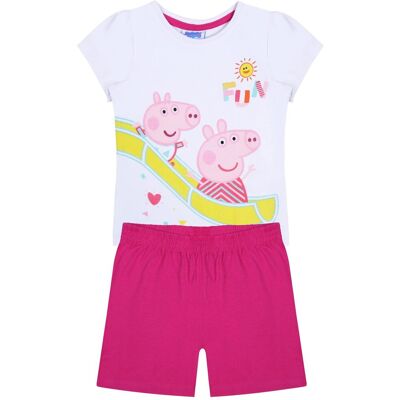 sarcia.eu Różowo-biała, dziewczęca piżama na krótki rękaw Świnka Peppa 6 lat 116 cm sarcia.eu Różowo-biała, dziewczęca piżama na krótki rękaw Świnka Peppa 6 lat 116 cm