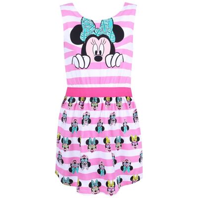 sarcia.eu Różowo-biała sukienka w paski Myszka Minnie DISNEY 8 lat 128 cm sarcia.eu Różowo-biała sukienka w paski Myszka Minnie DISNEY 8 lat 128 cm