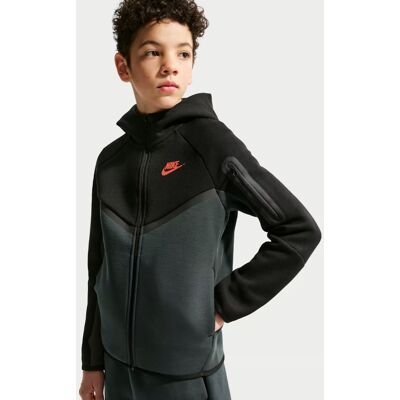 Rozpinana bluza z kapturem dla dużych dzieci Nike Tech Fleece - Czerń Rozpinana bluza z kapturem dla dużych dzieci Nike Tech Fleece - Czerń