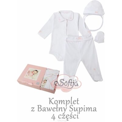 SOFIJA Wyprawka niemowlęca SUPIMA 4 cz dla dziewczynki r.62 SOFIJA Wyprawka niemowlęca SUPIMA 4 cz dla dziewczynki r.62