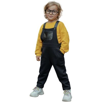 Spodnie chłopięce Chicco ogrodniczki z szelkami czarne-92 Spodnie chłopięce Chicco ogrodniczki z szelkami czarne-92