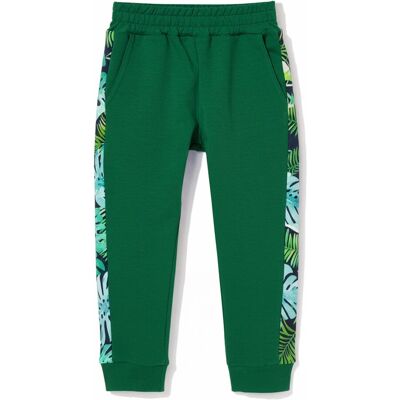 TuSzyte Spodnie dresowe z lampasem Zielona monstera 128/134 TuSzyte Spodnie dresowe z lampasem Zielona monstera 128/134