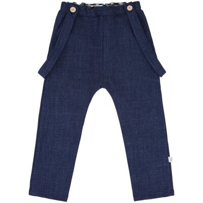 Ewa Collection Spodnie Z Szelkami W Kolorze Jeansowym - 68 Ewa Collection Spodnie Z Szelkami W Kolorze Jeansowym - 68